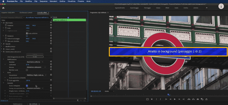 stabilizzare video mosso premiere pro 11